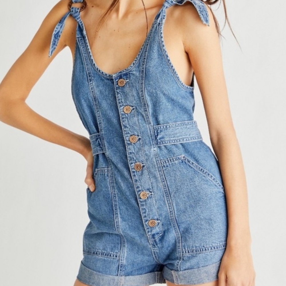 Free People Memphis Denim Romper USED